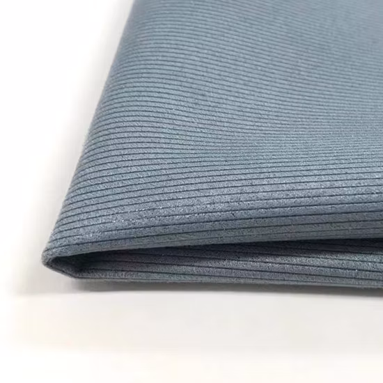 China Suppler Stretch Knitted 92% Polyester 8% Spandex Air Layer Bronzing Suede Fabric for Casual Wear Fashion Skirt Sofa